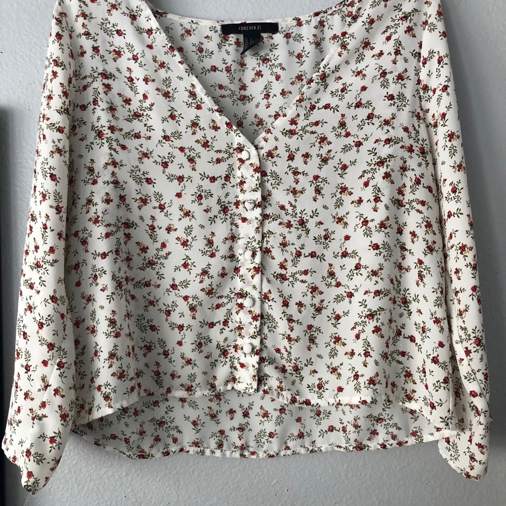 Cropped button up blouse